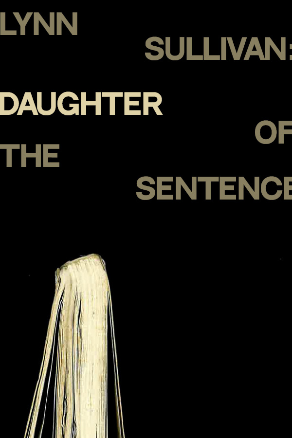 Image for Minders showing a book on a black background video accompanied by the exhibition title, Lynn Sullivan: Daughter of the Sentence