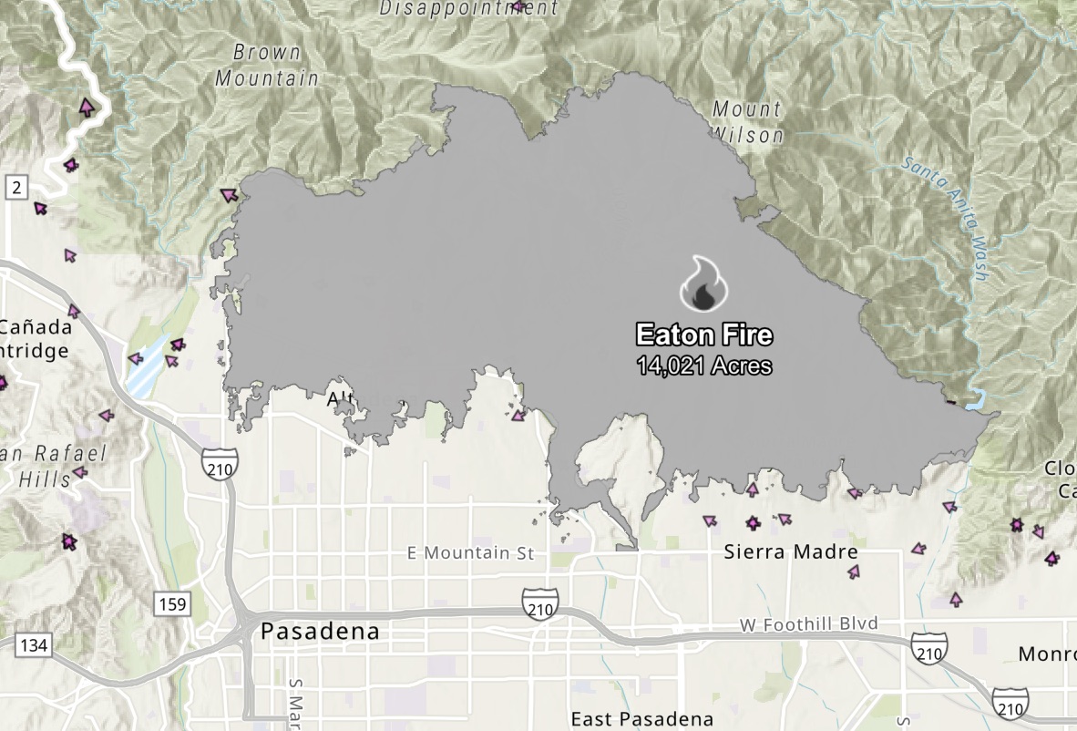 Burned acreage map