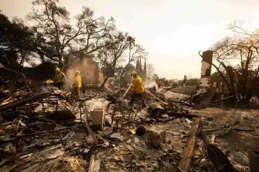 Firefighters working