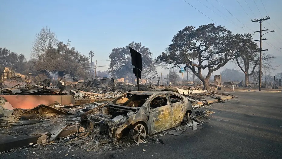 Eaton Fire aerial view