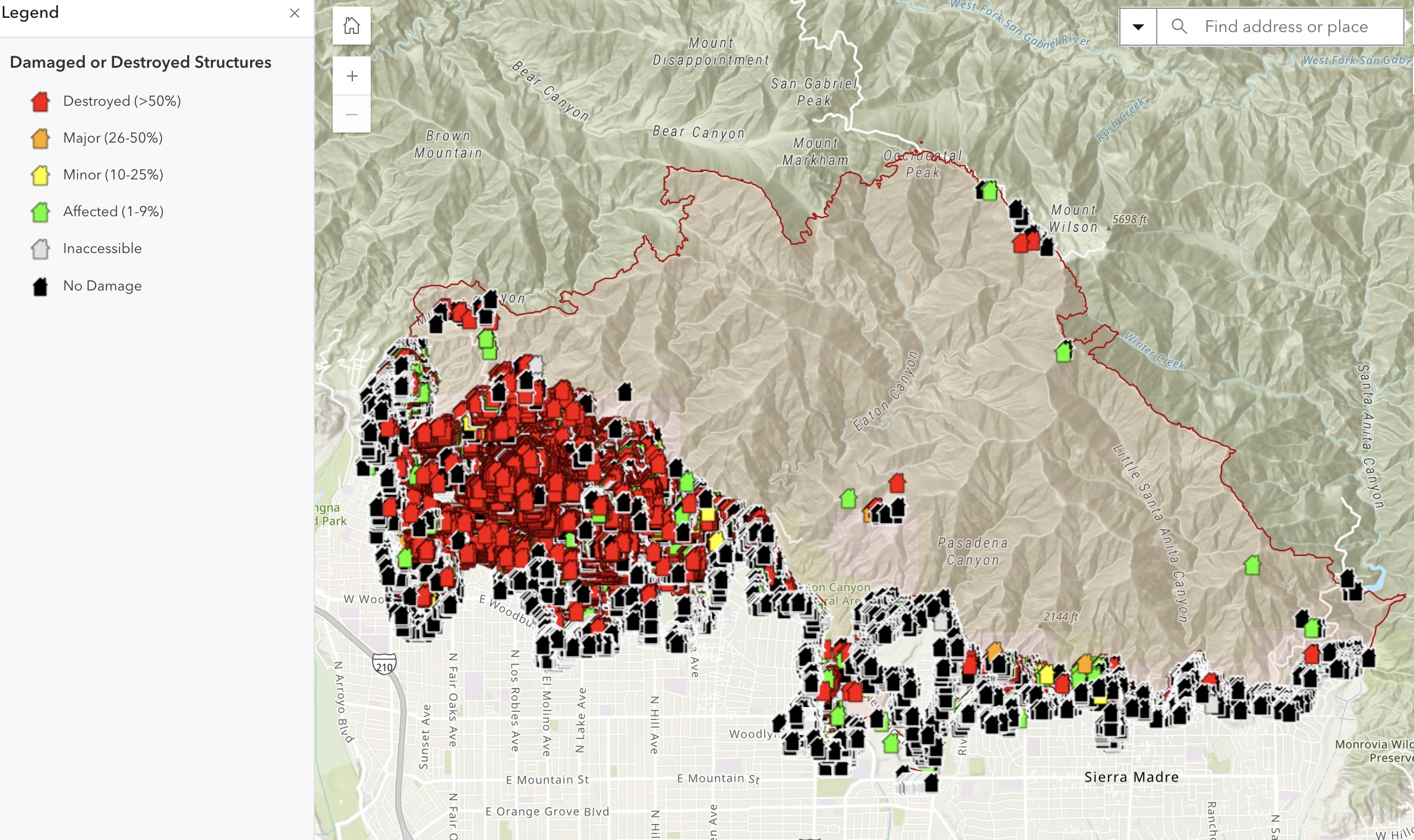 Damage assessment map